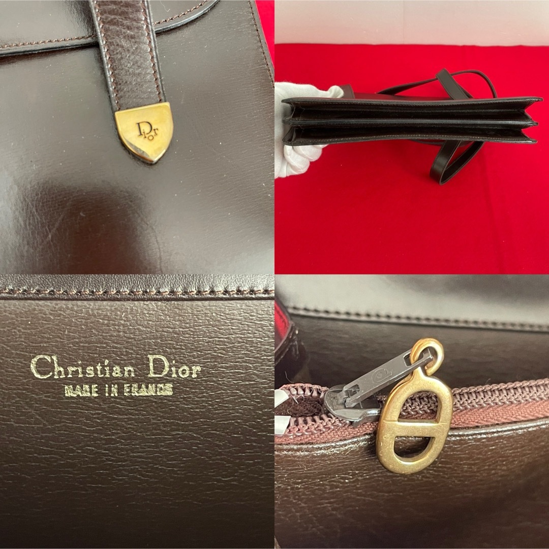 Christian Dior(クリスチャンディオール)のクリスチャンディオール　ヴィンテージ  トートバッグ　レザー　茶 レディースのバッグ(トートバッグ)の商品写真