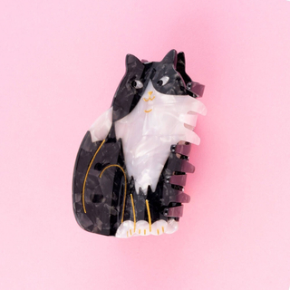Black & White Cat Hair Claw ヘアクリップ　バレッタ(バレッタ/ヘアクリップ)