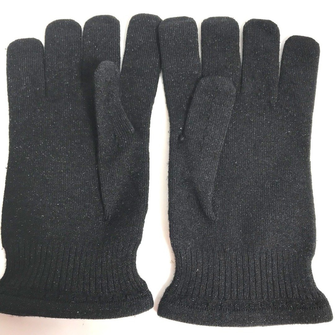 LOUIS VUITTON(ルイヴィトン)のルイヴィトン LOUIS VUITTON モノグラム ラメ ニット グローブ 手袋 カシミヤ ブラック レディースのファッション小物(手袋)の商品写真