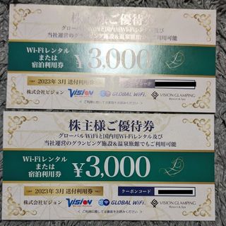 sss.様専用グローバル wifiレンタル 6000円分割引(3000円×2枚)(その他)