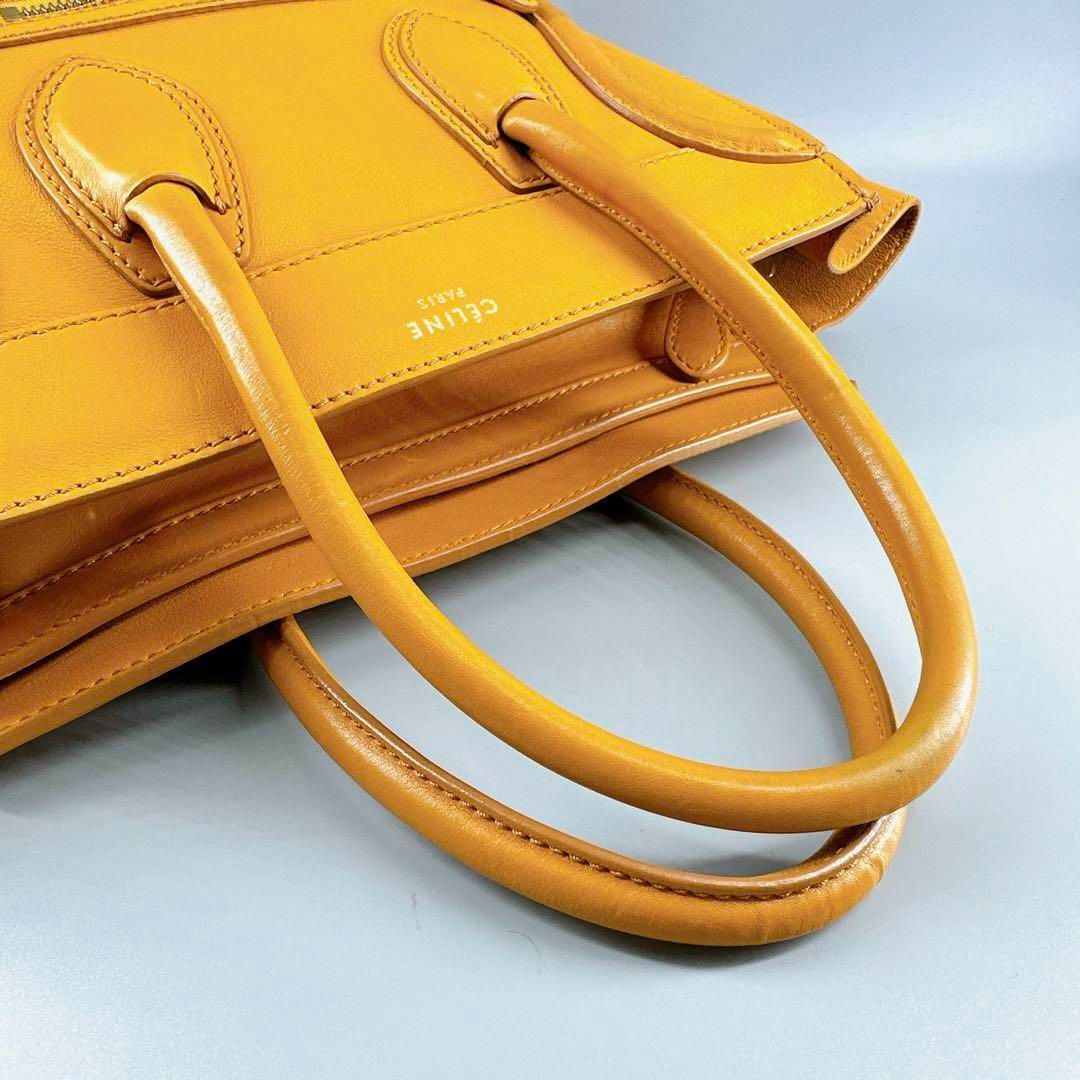 celine(セリーヌ)の極美品 CELINE ラゲージマイクロショッパー トート ハンドバッグ イエロー レディースのバッグ(ハンドバッグ)の商品写真