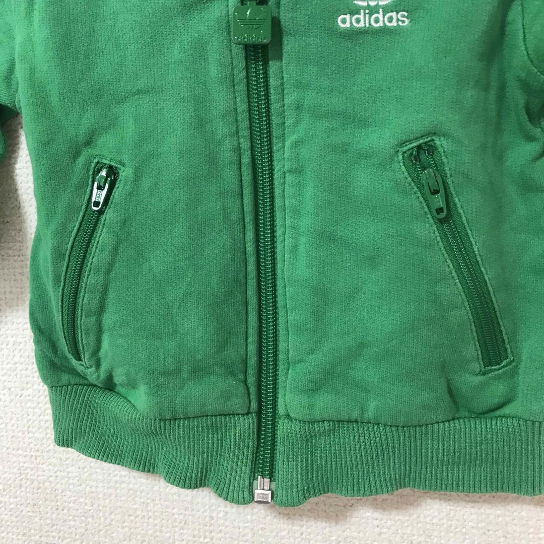 adidas(アディダス)のadidas フルジップパーカー グリーン 緑 68cm ベビー キッズ/ベビー/マタニティのベビー服(~85cm)(トレーナー)の商品写真