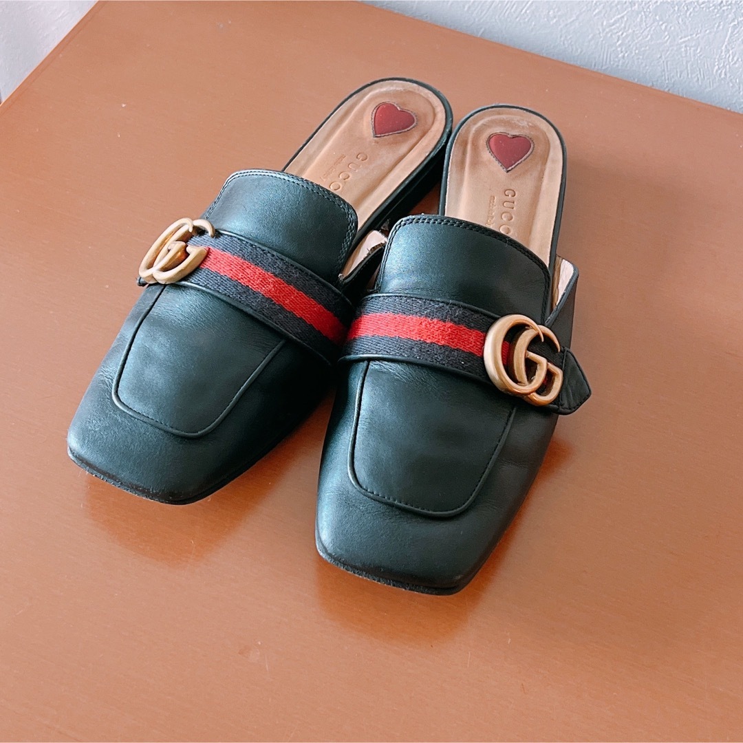 GUCCI グッチ プリンスタウン GGマーモントレザースリッパ　423694