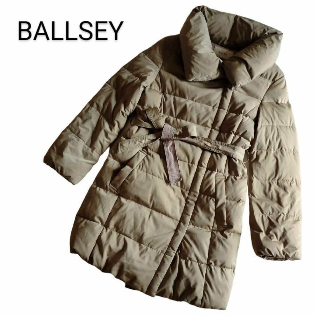 Ballsey - ボールジィ ダウンコート ロング丈 ベージュ 腰紐 ベージュ