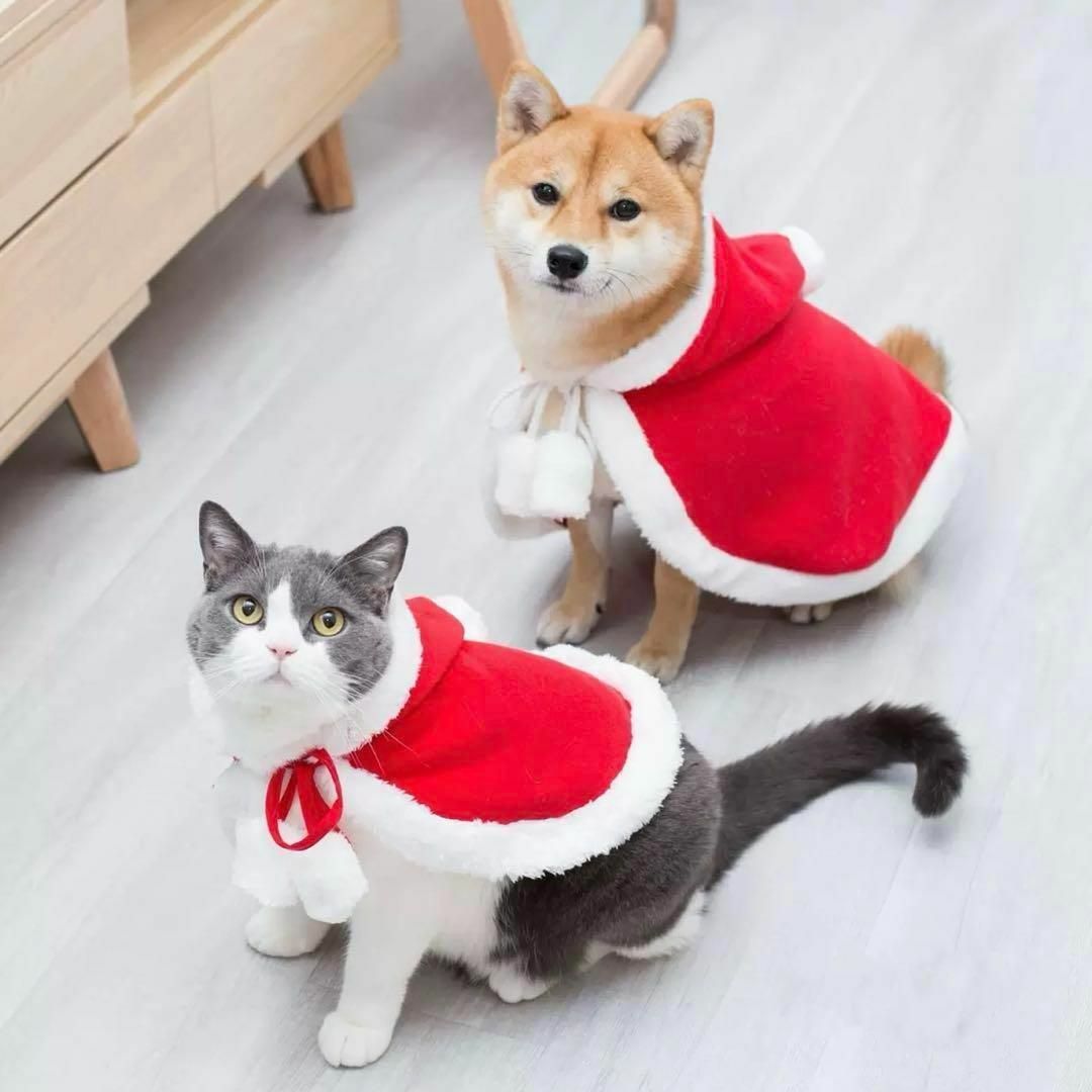 ペット 服 クリスマス コスプレ ケープ マント 犬 猫 コスチューム 冬 防寒 その他のペット用品(犬)の商品写真