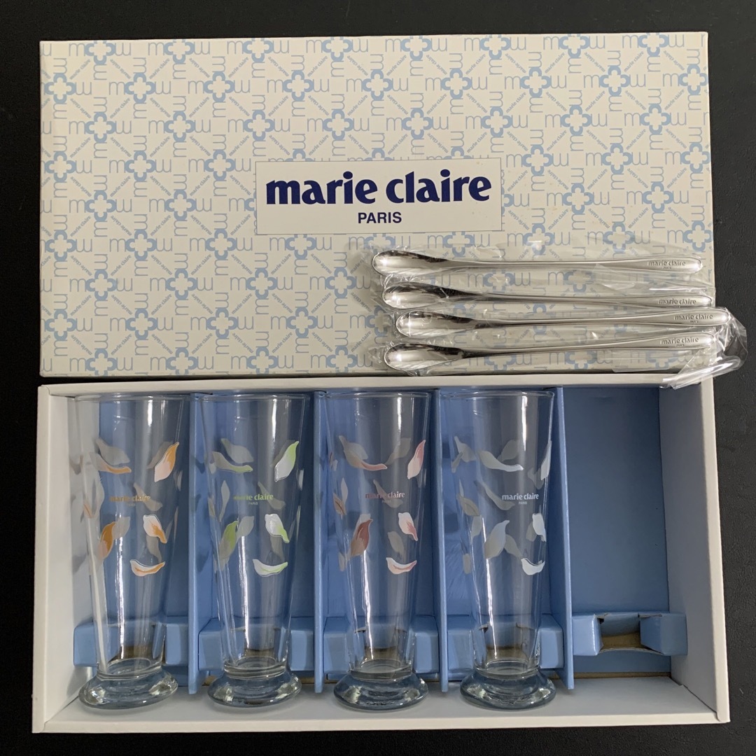 Marie Claire(マリクレール)のmarle claire グラスセット　マリクレール　フリーグラス　スプーン インテリア/住まい/日用品のキッチン/食器(グラス/カップ)の商品写真