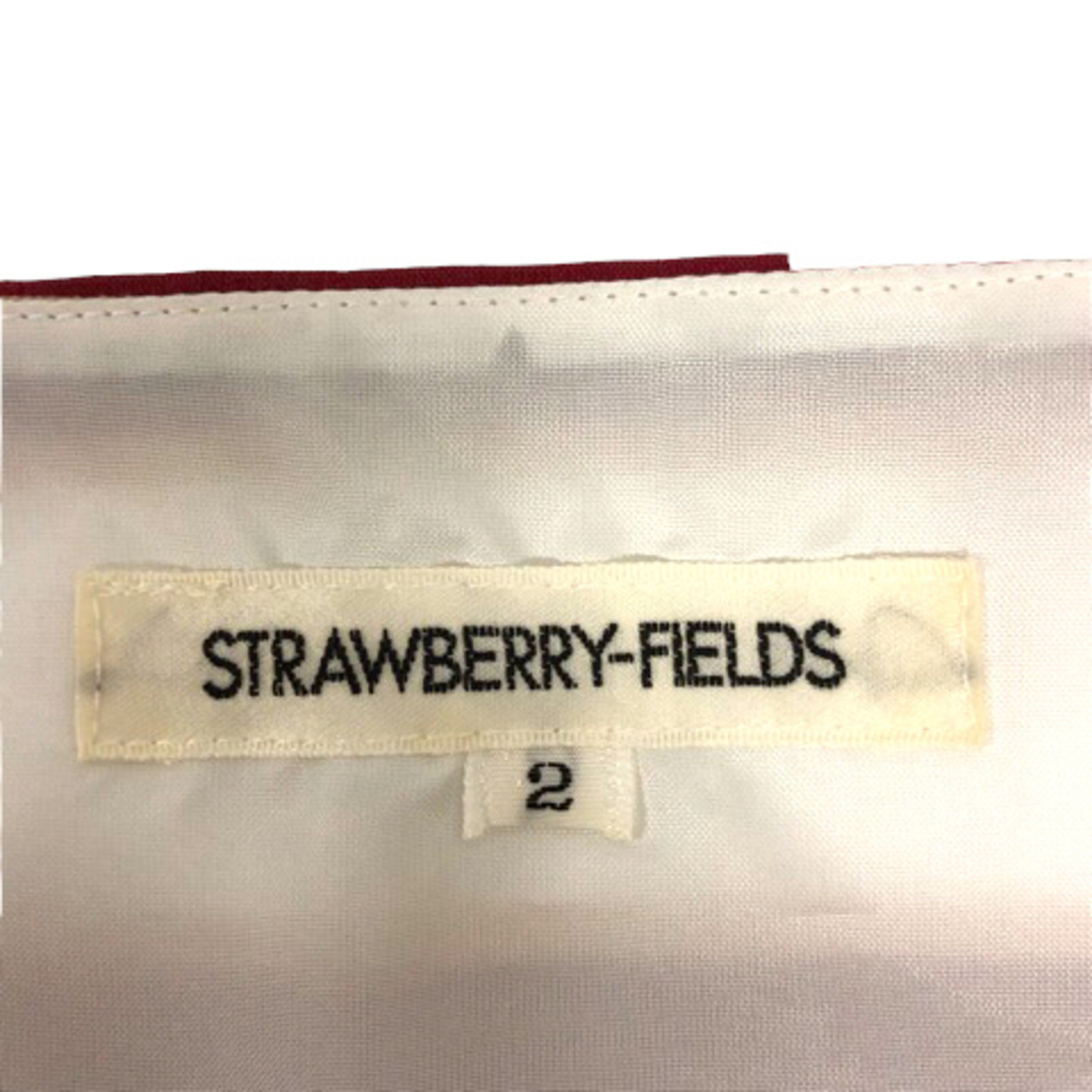 STRAWBERRY-FIELDS(ストロベリーフィールズ)のストロベリーフィールズ ワンピース ノースリーブ フレア ボーダー 膝丈 2 白 レディースのワンピース(その他)の商品写真