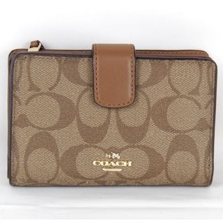 コーチ(COACH)の『USED』 COACH コーチ シグネチャー F54023 二つ折り財布 レザー ブラウン【中古】(財布)
