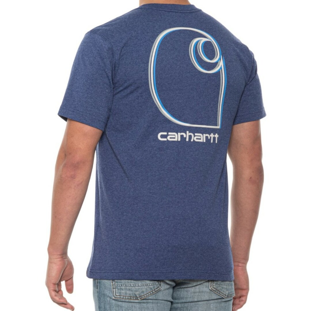 carhartt(カーハート)の【XL】Carhartt カーハート グラフィックロゴプリントT ブルーヘザー メンズのトップス(Tシャツ/カットソー(半袖/袖なし))の商品写真