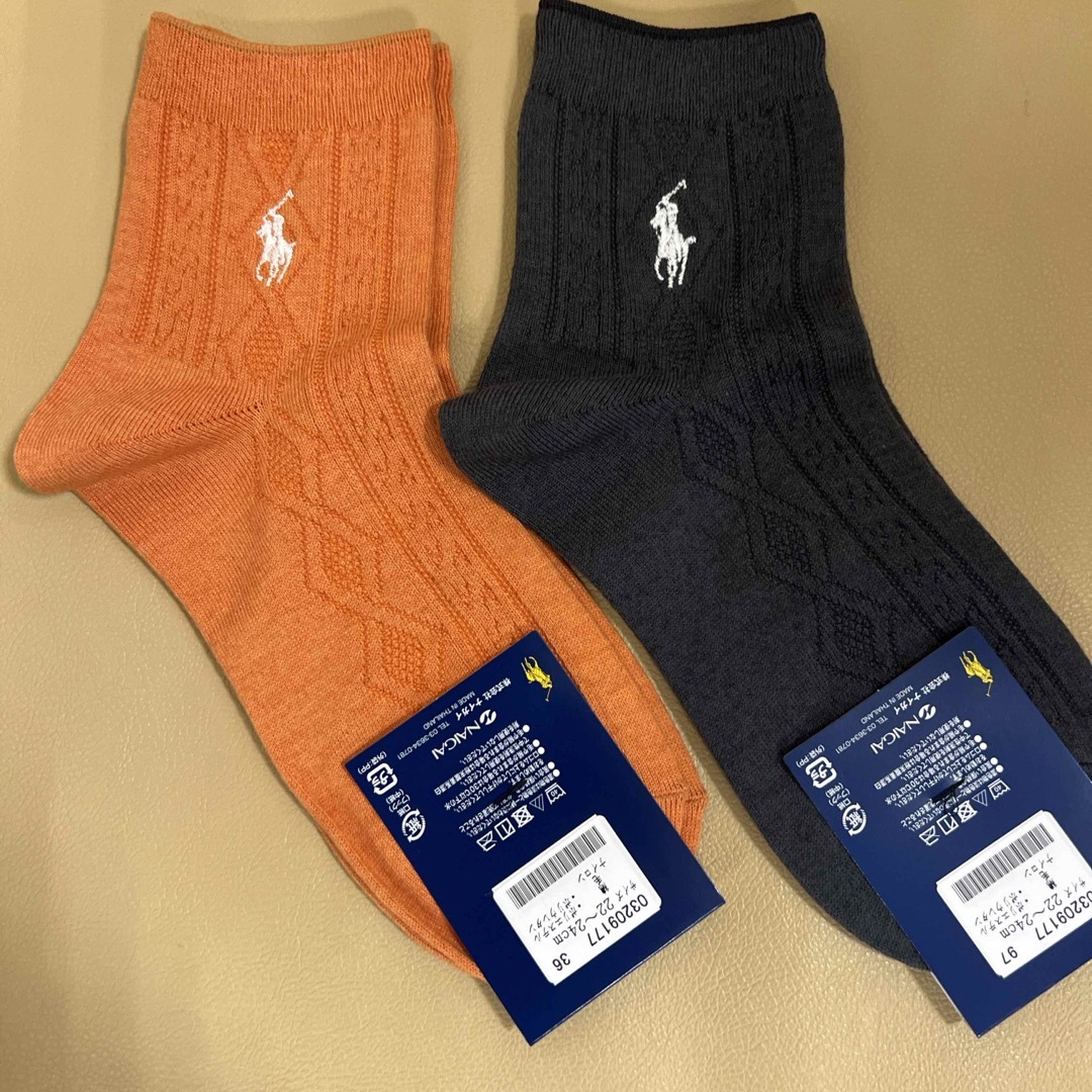 POLO RALPH LAUREN(ポロラルフローレン)の初出品‼️新品　女性　ポロラルフローレン　綿毛ソックス2足組　送料無料 レディースのレッグウェア(ソックス)の商品写真