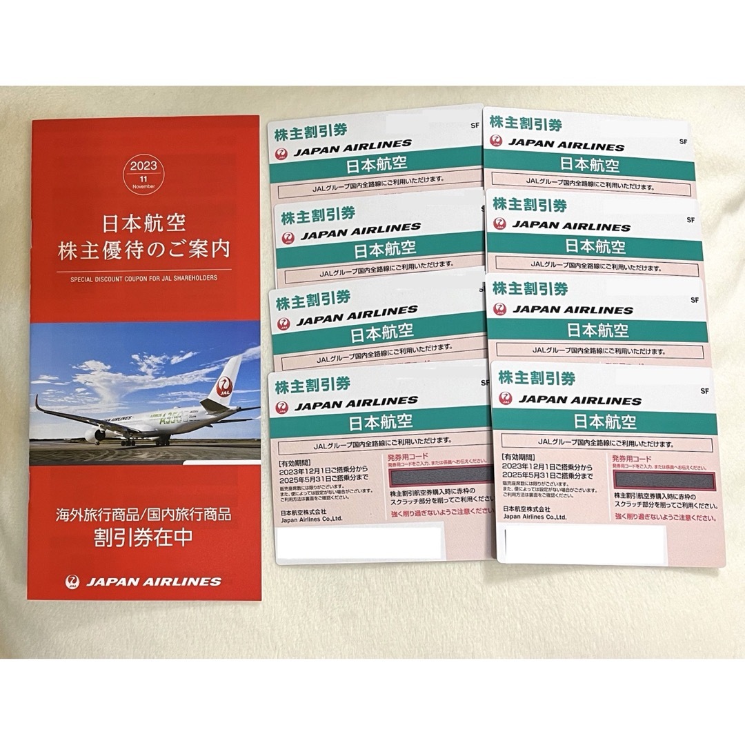 JAL(日本航空)(ジャル(ニホンコウクウ))のJAL株主優待(有効期限2025/05/31) 8枚 ＋割引券 冊子 チケットの優待券/割引券(その他)の商品写真