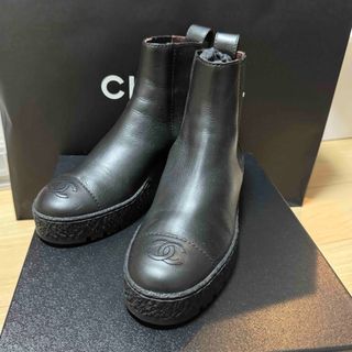 靴/シューズ渋谷西武百貨店CHANEL購入 シャネルムートンブーツ サイズ35ハーフ