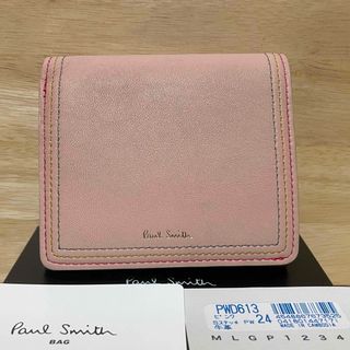 ポールスミス(Paul Smith)の新品 ポールスミス PAULSMITH 折り財布 牛革 ピンク Sステッチ(財布)