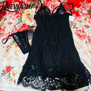 ラヴィジュール(Ravijour)のRavijour★ベビードール★Tバックショーツパンツ下着★透けレースBLACK(その他)