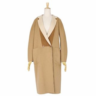 マックスマーラ(Max Mara)の美品 マックスマーラ Max Mara コート 白タグ cucito a mano クチートアマーノ チェスターコート リバーシブル ダブルブレスト ウール アンゴラ アウター レディース JI36 USA2 FB34(S相当) ブラウン/ブラック(その他)