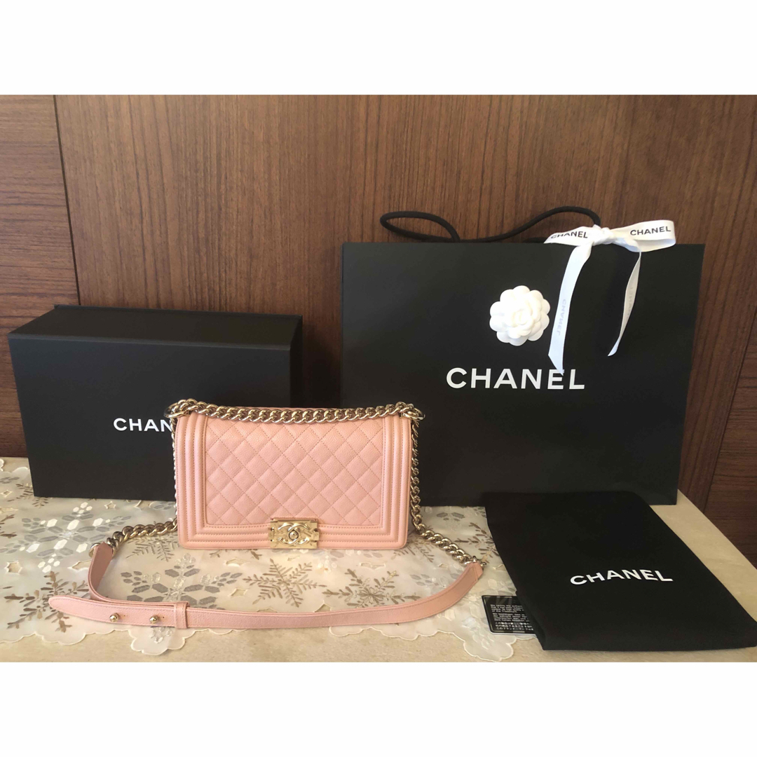 CHANEL????️ボーイシャネル　チェーンバッグ　マトラッセ　カーフスキン　ピンクレディース