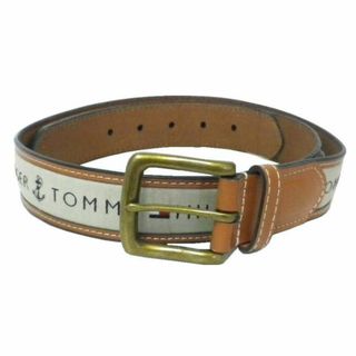 トミーヒルフィガー(TOMMY HILFIGER)の新品 トミーヒルフィガー 牛革コンビベルト [ブラウン/カーキ] 32インチ(ベルト)