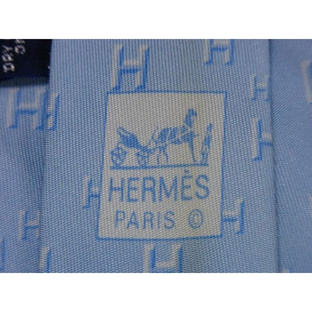 Hermes(エルメス)のHERMES エルメス シルク100% 総柄 H柄 ネクタイ ビジネス 紳士 メンズ ライトブルー系 DD6357 メンズのファッション小物(ネクタイ)の商品写真