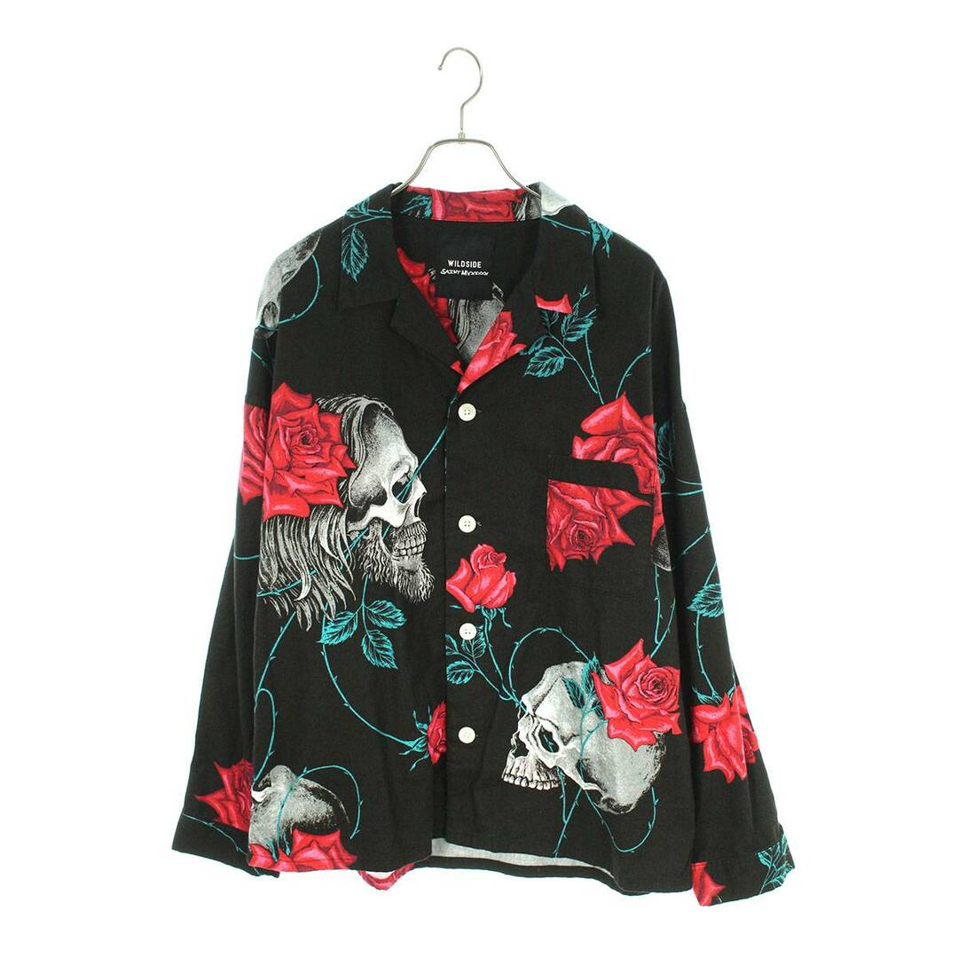 セントマイケル SAINT MICHAEL ×ヨウジヤマモト Yohji Yamamoto  23SS  PAJAMA SHIRT SM-S23-0000-126 スカルローズパジャマ長袖シャツ メンズ Mシャツ