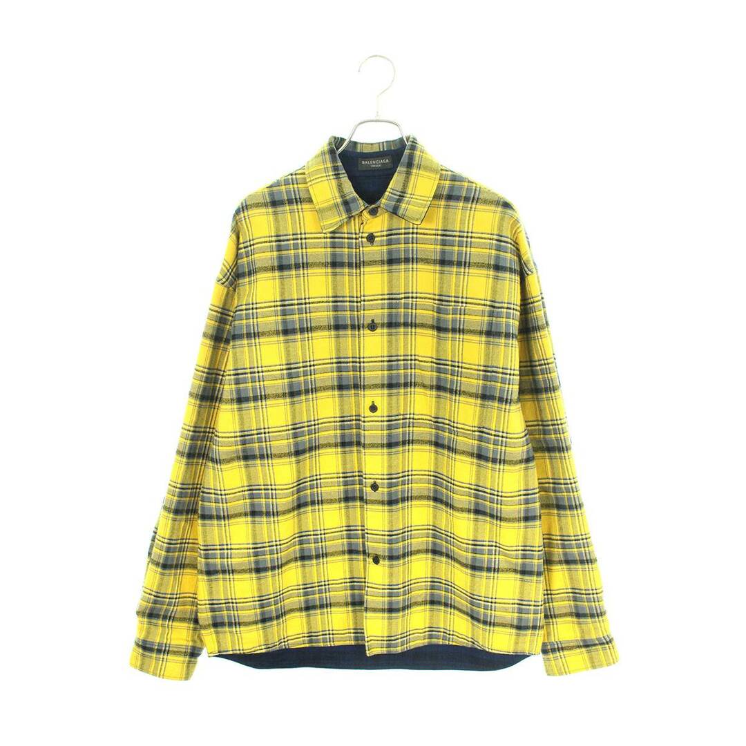 トップスバレンシアガ  REVERSIBLE SHIRT 720105 TNM27 フランネルチェックリバーシブルオーバーサイズ長袖シャツ メンズ XXS