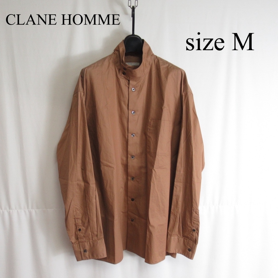 CLANE HOMME オーバーサイズ スタンドカラー シャツ サテン トップスコットン100%ABOUT