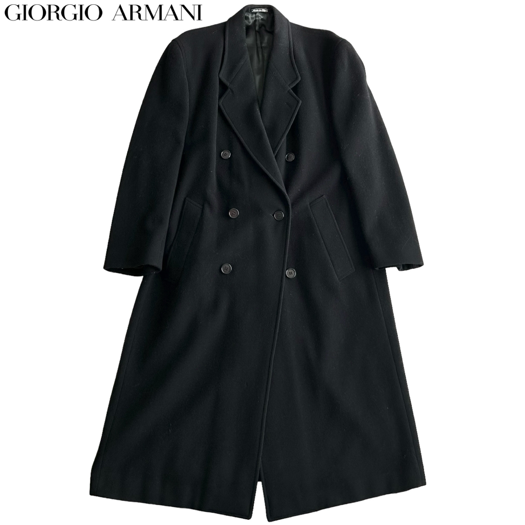 【最終価格】GIORGIO ARMANI 90's ダブルチェスターコート 黒59cm＊着用モデル