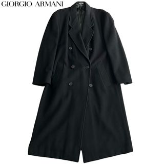 61cm身幅【最終価格】GIORGIO ARMANI 90's ダブルチェスターコート 黒 ...