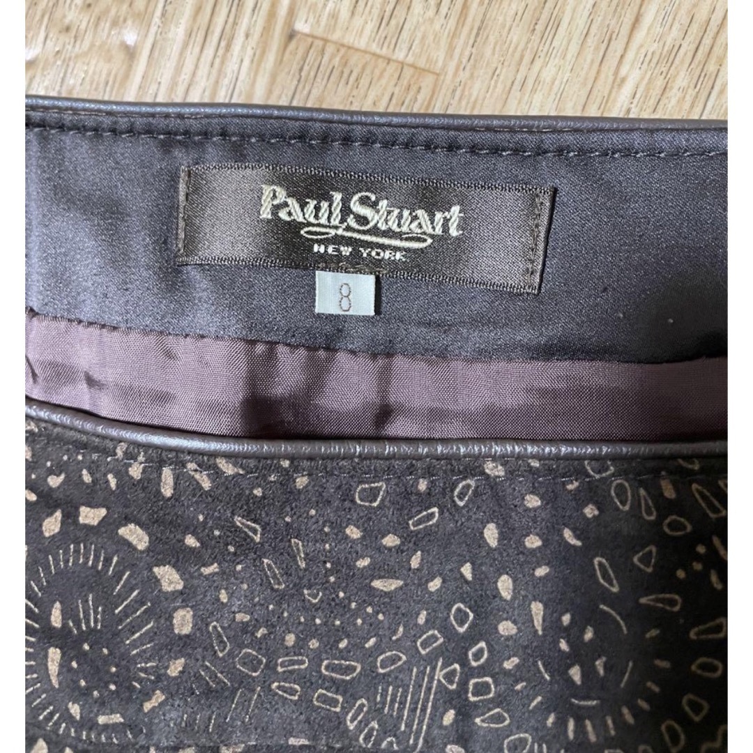 Gucci(グッチ)のPaul Stuart 本革 レザー カットワーク スカラップ スカート レディースのスカート(ひざ丈スカート)の商品写真