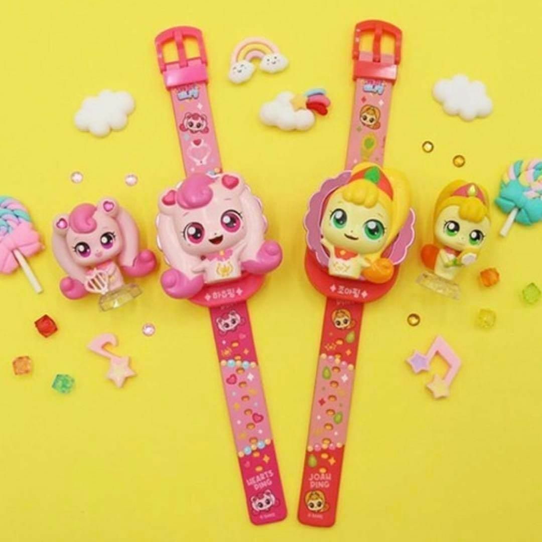 韓国限定 ティニピン キラキラ LED腕時計 ジョアピン 黄色 エンタメ/ホビーのおもちゃ/ぬいぐるみ(キャラクターグッズ)の商品写真
