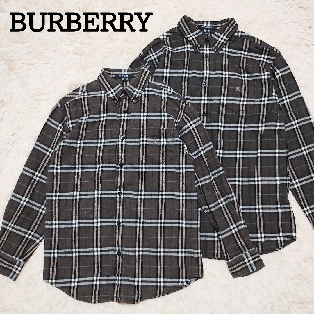 BURBERRY(バーバリー)のセット販売　バーバリー　ボタンダウンシャツ　チェック　双子コーデ　140　150 キッズ/ベビー/マタニティのキッズ服男の子用(90cm~)(ニット)の商品写真