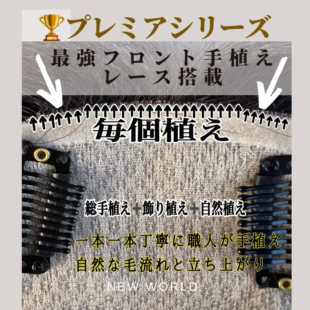 新世界2023年上半期生産★全2023年高級人工頭皮12*14総手植45㌢〜 レディースのウィッグ/エクステ(ロングストレート)の商品写真