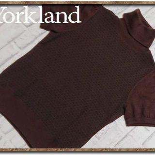 ヨークランド(Yorkland)のヨークランド　半袖タートルニット　茶(ニット/セーター)