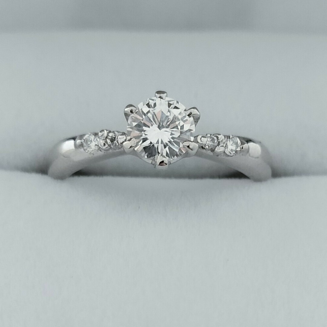 ダイヤモンド リング Pt900 0.402ct 0.05ct 3.8g レディースのアクセサリー(リング(指輪))の商品写真