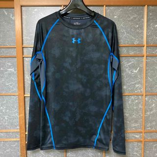 アンダーアーマー(UNDER ARMOUR)のメンズ　アンダーアーマー  スポーツインナー 長袖　黒×青(トレーニング用品)