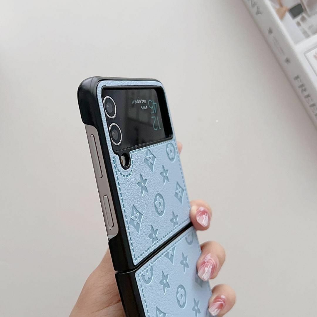 Galaxy Z Flip4 ケース ホワイト 白 かわいい カバー レザー スマホ/家電/カメラのスマホアクセサリー(Androidケース)の商品写真