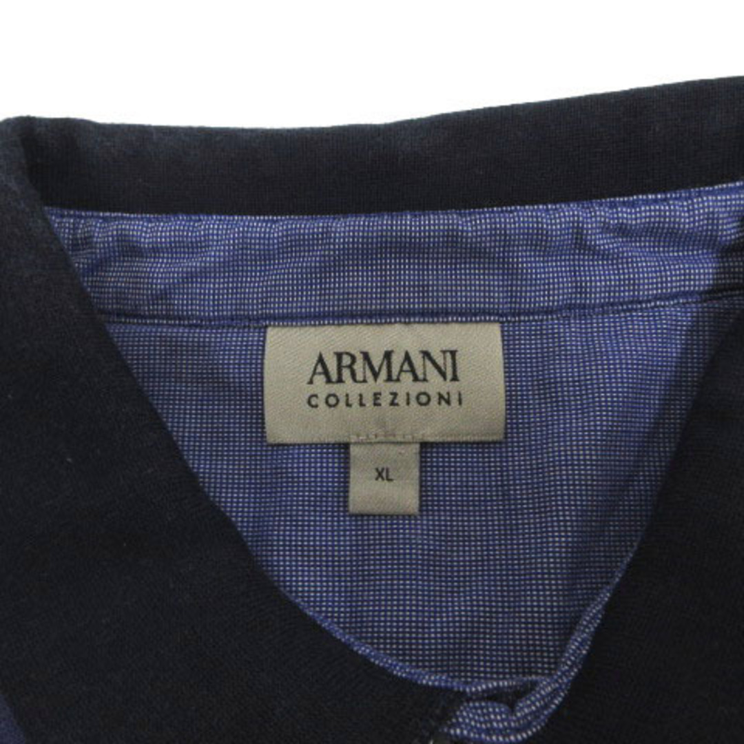 ARMANI COLLEZIONI(アルマーニ コレツィオーニ)のARMANI COLLEZIONI ポロシャツ ハーフジップ 紺 青系 XL メンズのトップス(ポロシャツ)の商品写真