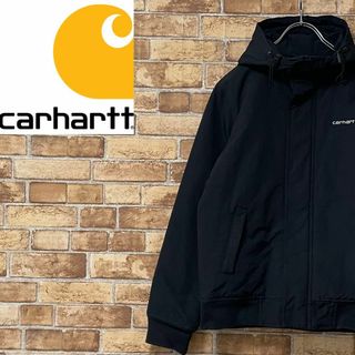 カーハート(carhartt)のカーハート　中綿ジップアップジャケット　刺繍ロゴ　黒　ブラック　アウトドア　S(ブルゾン)