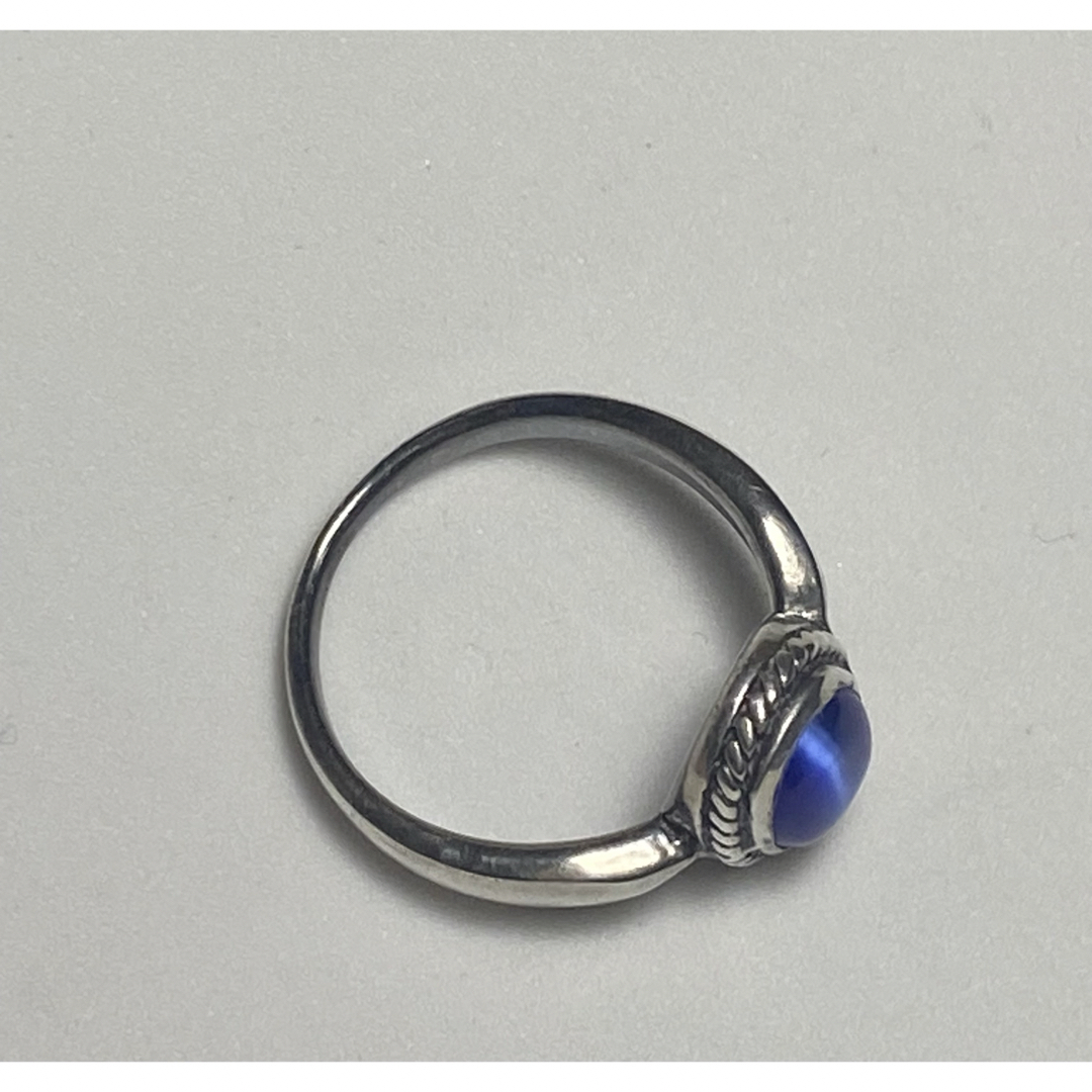 ブルーキャッツアイ　シルバー925 リング 11号　ギフト銀指輪　シンプル　モt メンズのアクセサリー(リング(指輪))の商品写真