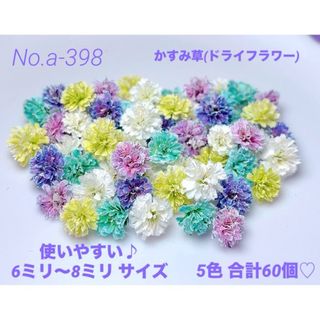 確認用ですNo.a-398かすみ草(ドライフラワー)6ミリ～8ミリ♪60個♡(ドライフラワー)