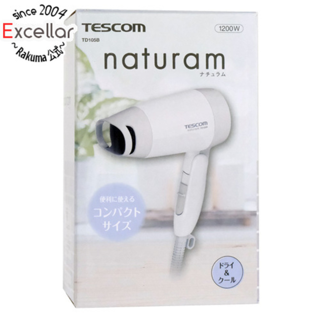 TESCOM(テスコム)のテスコム　ヘアードライヤー naturam TD105B-W　ホワイト スマホ/家電/カメラの美容/健康(ドライヤー)の商品写真