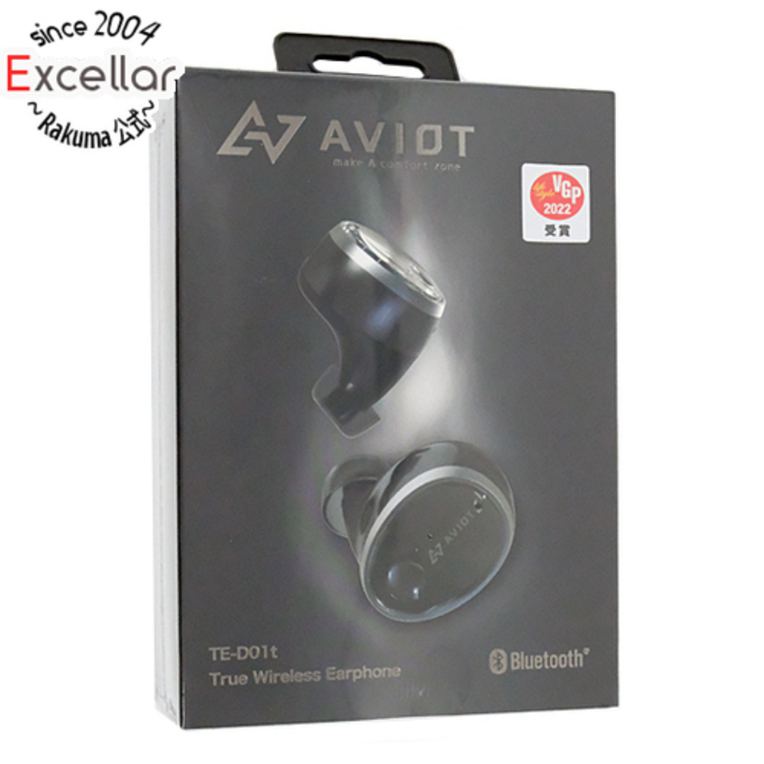 AVIOT(アビオット)のAVIOT　完全ワイヤレスイヤホン　TE-D01t-BK　ブラック　未使用 スマホ/家電/カメラのオーディオ機器(ヘッドフォン/イヤフォン)の商品写真