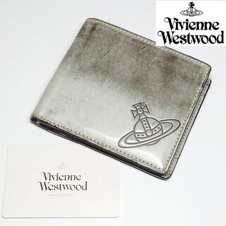 ヴィヴィアンウエストウッド(Vivienne Westwood)の【新品未使用】ヴィヴィアンウエストウッド ダメージ加工二つ折り財布 ネイビー(折り財布)