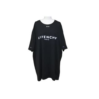 ジバンシィ(GIVENCHY)のGivenchy ジバンシー 半袖Ｔシャツ トップス ロゴプリント ロゴ金具 コットン ブラック ホワイト シルバー金具 美品 中古 57708(Tシャツ/カットソー(半袖/袖なし))