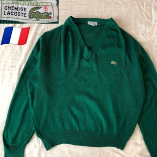 ラコステ(LACOSTE)のFrench　LACOSTE　ラコステ　80s ヴィンテージ　Vネックニット(ニット/セーター)