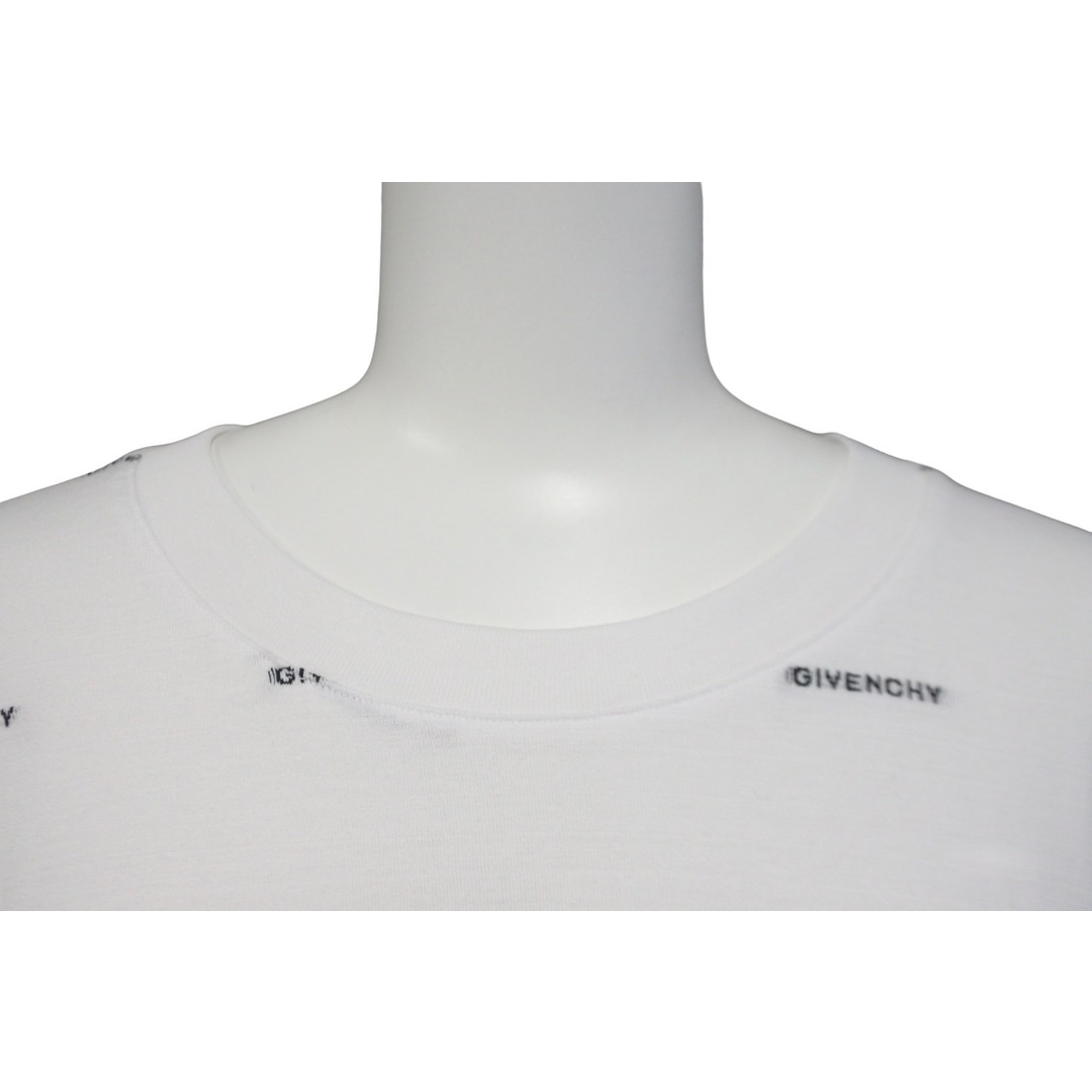 GIVENCHY(ジバンシィ)のGIVENCHY ジバンシィ 半袖Ｔシャツ 総柄 ロゴ コットン ホワイト BM716R3YE4 2023AW 美品 中古 57706 レディースのトップス(Tシャツ(半袖/袖なし))の商品写真