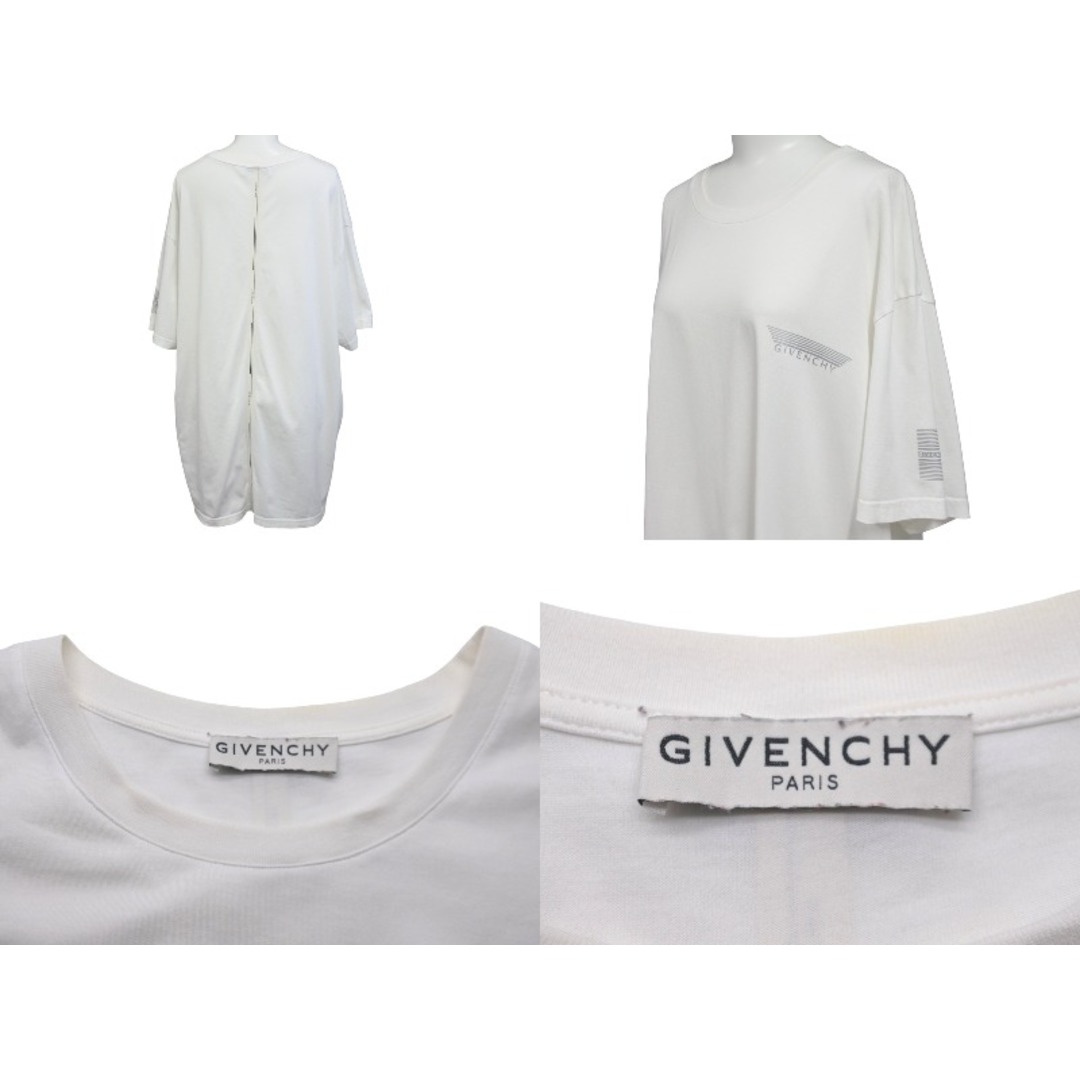 GIVENCHY(ジバンシィ)のGIVENCHY ジバンシィ 半袖 Ｔシャツ BRANDED TAPE DETAILS BM70WJ3002 コットン ホワイト 良品 中古57707 レディースのトップス(Tシャツ(半袖/袖なし))の商品写真