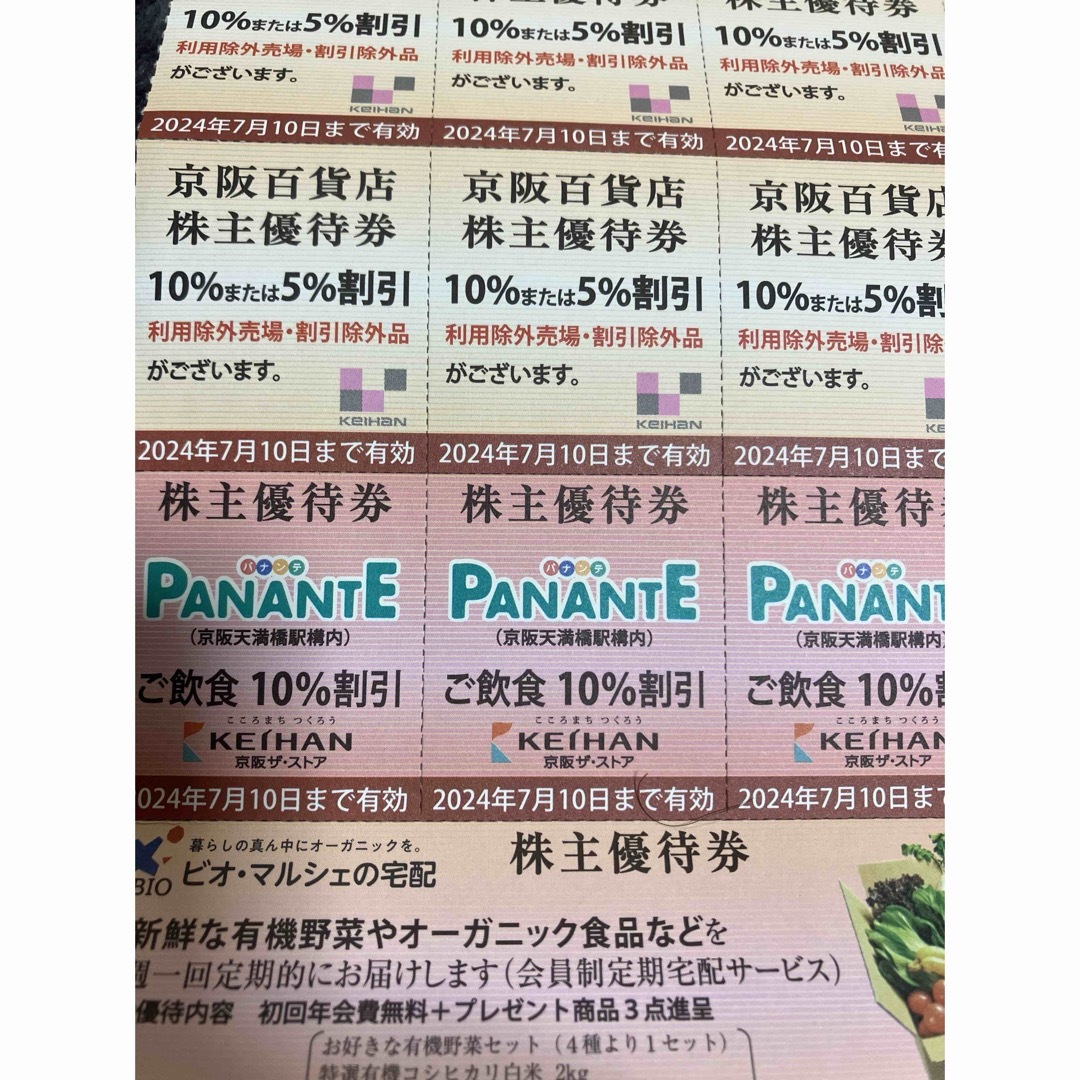 京阪百貨店(ケイハンヒャッカテン)の京阪　株主優待　京阪百貨店 PANANTE ビオ・マルシェの宅配　くずはゴルフ チケットの優待券/割引券(ショッピング)の商品写真