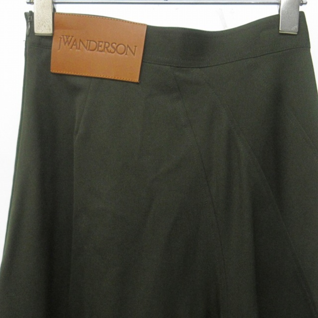 J.W.ANDERSON(ジェイダブリューアンダーソン)のJWアンダーソン アシンメトリーフレアスカート ロング カーキ グリーン系 2 レディースのスカート(ロングスカート)の商品写真