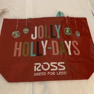 アメリカ　不織布エコバッグ　大容量　ROSS 新品タグ付き　クリスマス(エコバッグ)