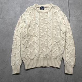 ウールリッチ(WOOLRICH)のウールリッチ　ウールニット　ケーブルニット　ケーブル編み　古着　アイボリー　M(ニット/セーター)